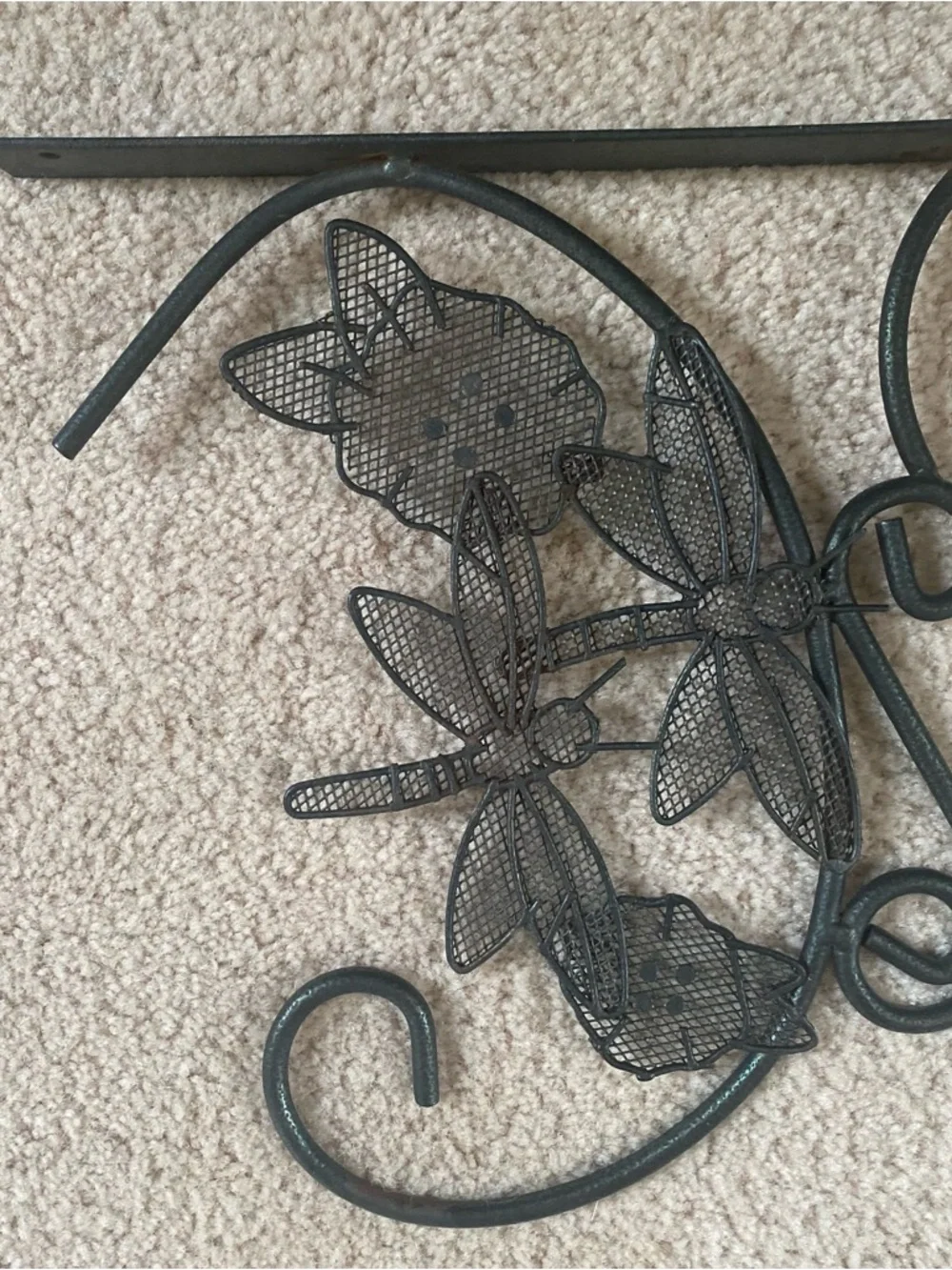 Set of 2 Metal Hanging Basket Wall Brackets Butterfly Flower Garden Planter Hook